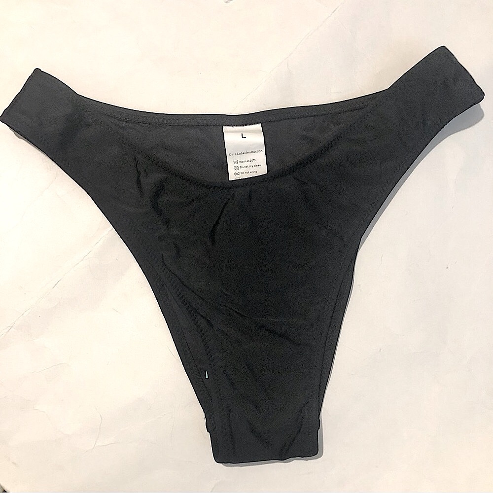 Bellecarrie Italy Black high cut cheeky Bikini Bottom NWT